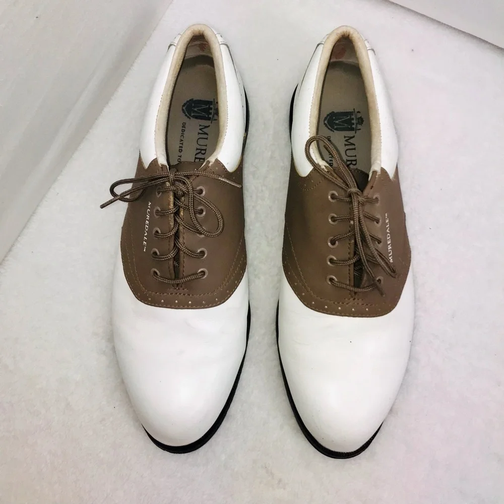 Muredale Leather Vintage Men’s Golf Saddle Shoes Cleats - Picture 9 of 15